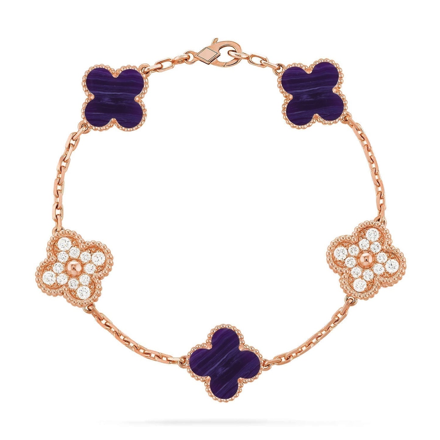 [Eterna Jewels]CLOVER 5 MOTIF PURPLE STRIPES BRACELET COLLECTION