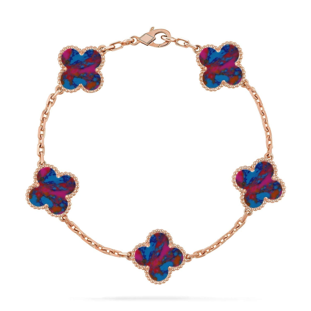 [Eterna Jewels]CLOVER 5 MOTIF COLOR GEMSTONES BRACELET COLLECTION