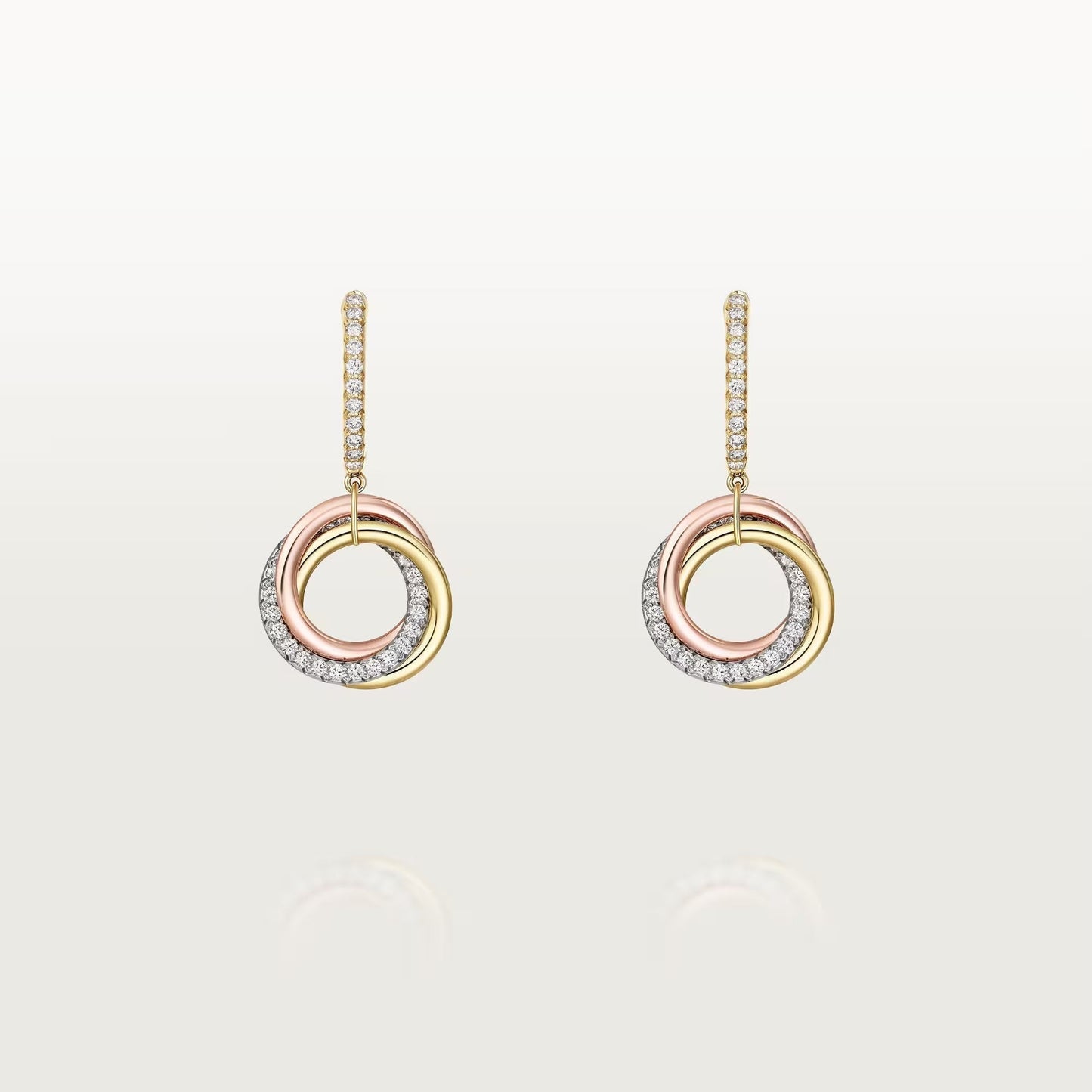 [Eterna Jewels]TRINITY HALF DIAMOND  EARRINGS