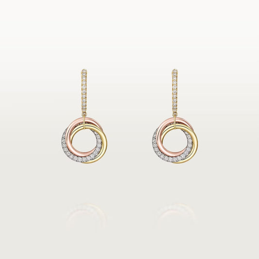 [Eterna Jewels]TRINITY HALF DIAMOND  EARRINGS