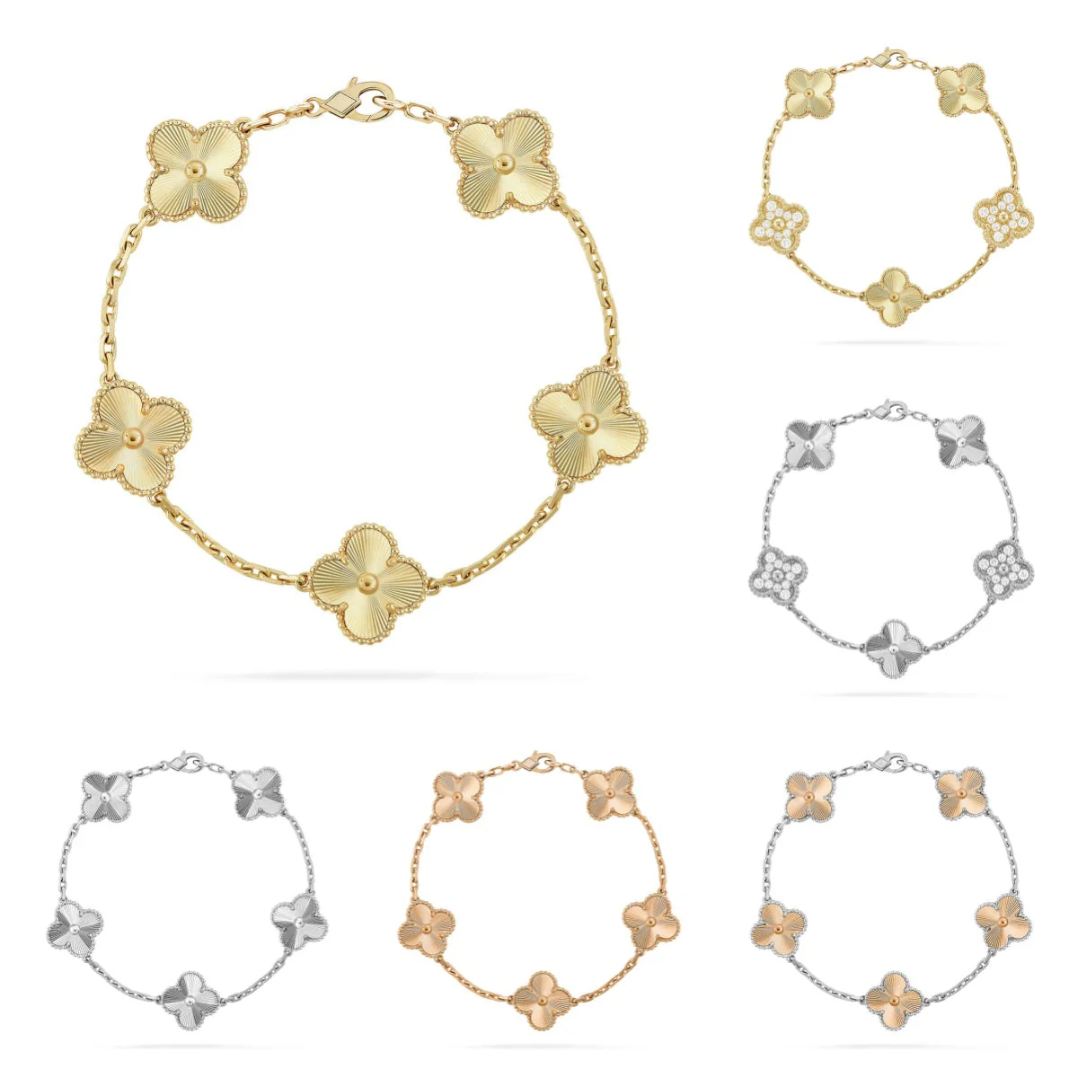 [Eterna Jewels] CLOVER 5 MOTIF LASER BRACELET COLLECTION