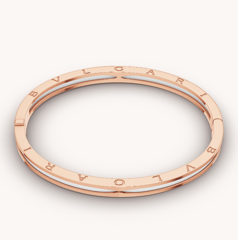[Eterna Jewels]ZERO 1 PINK GOLD WITH WHITE CERAMIC BRACELET