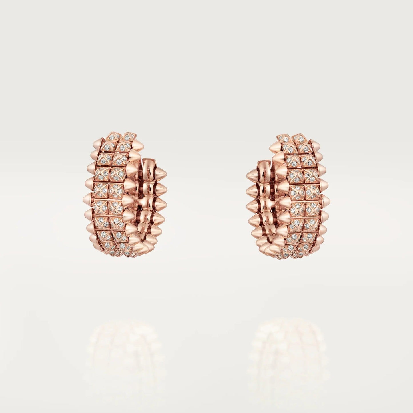 [Eterna Jewels]CLASH 9.2MM FULL DIAMOND DOUBLE ROW EARRINGS