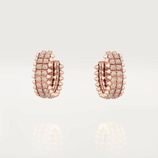 [Eterna Jewels]CLASH 9.2MM FULL DIAMOND DOUBLE ROW EARRINGS
