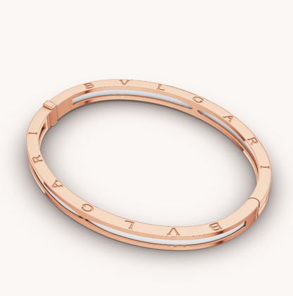 [Eterna Jewels]ZERO 1 PINK GOLD WITH WHITE CERAMIC BRACELET