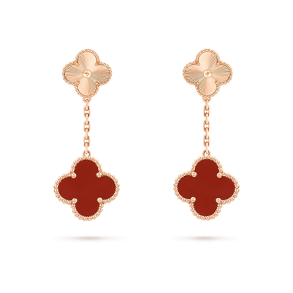 [Eterna Jewels]CLOVER 2 MOTIF  LASER CARNELIAN EARRINGS