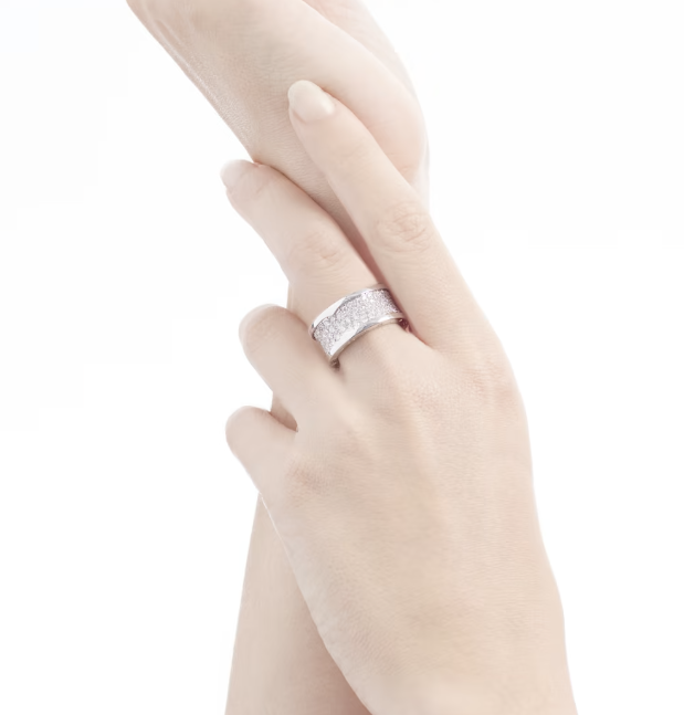 [Eterna Jewels]ZERO 1 WITH PAVED DIAMONDS ON THE SPIRAL RING
