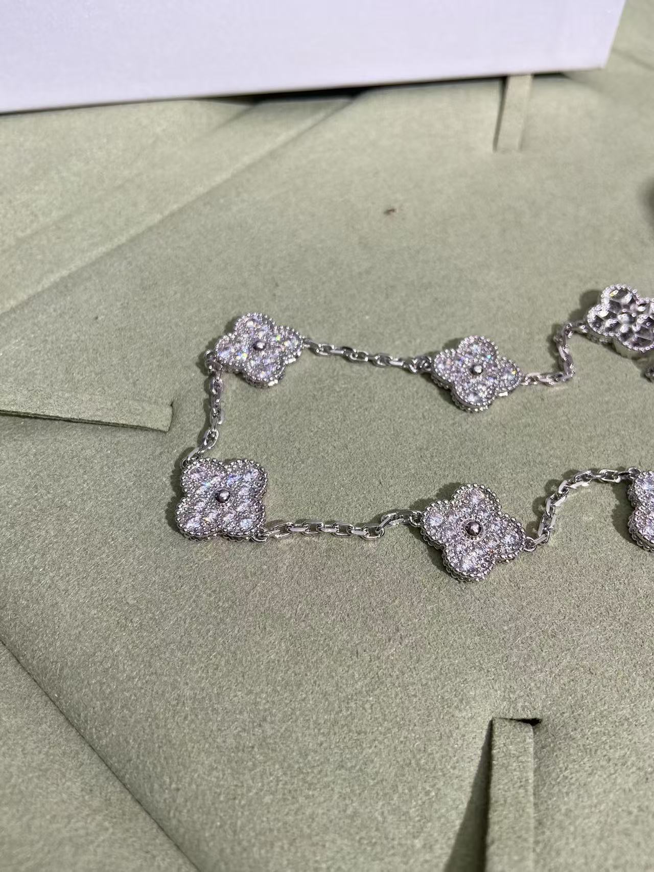 [Eterna Jewels]CLOVER 10 MOTIFS  FULL DIAMOND NECKLACE