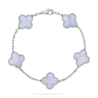 [Eterna Jewels] CLOVER 5 MOTIF PURPLE CHALCEDONY BRACELET COLLECTION