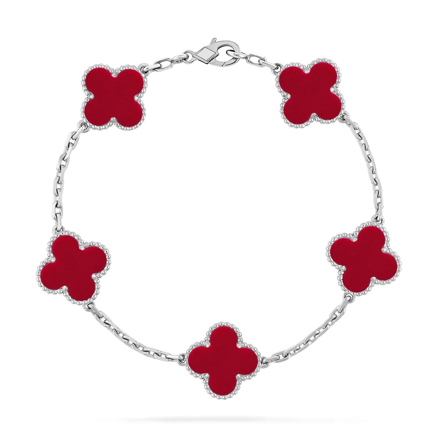 [Eterna Jewels] CLOVER 5 MOTIF RED CORNELIAN BRACELET COLLECTION