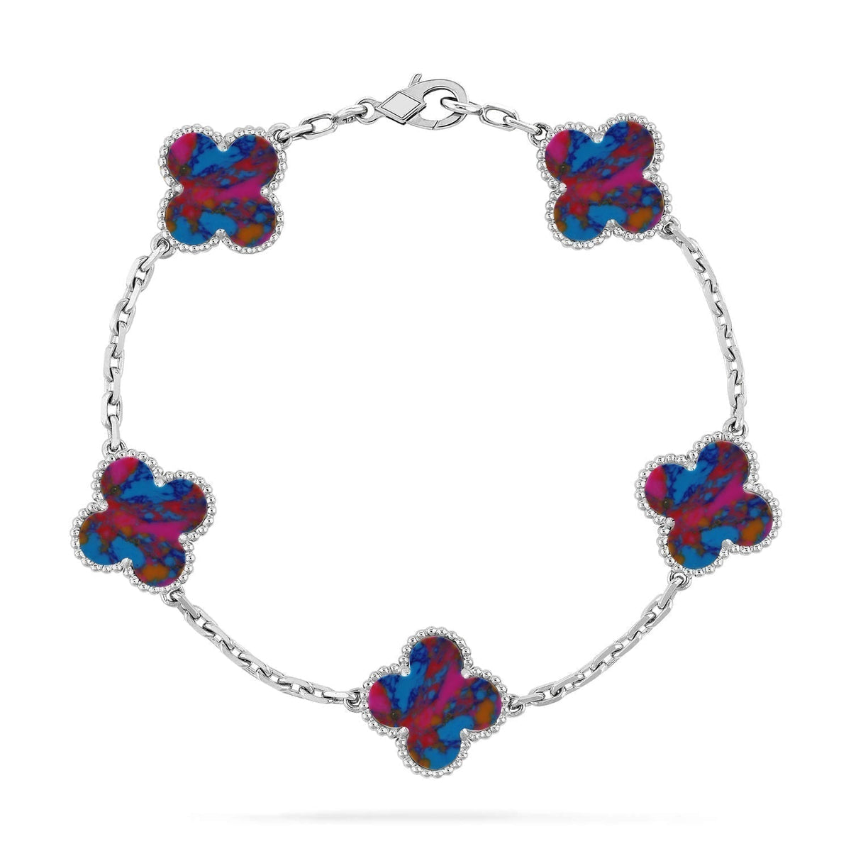 [Eterna Jewels]CLOVER 5 MOTIF COLOR GEMSTONES BRACELET COLLECTION