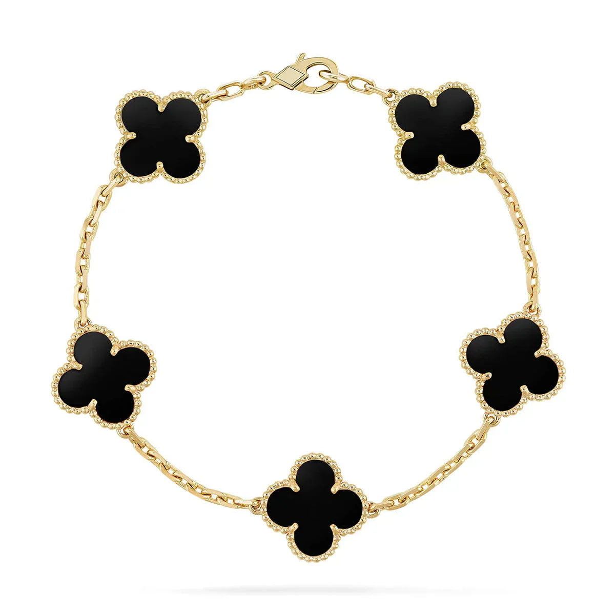 [Eterna Jewels] CLOVER 5 MOTIF ONYXS BRACELET COLLECTION