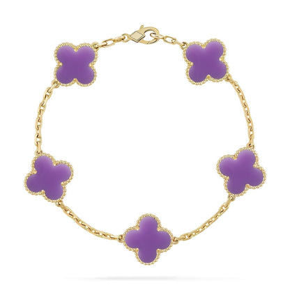 [Eterna Jewels]CLOVER 5 MOTIF LIGHT PURPLE BRACELET COLLECTION