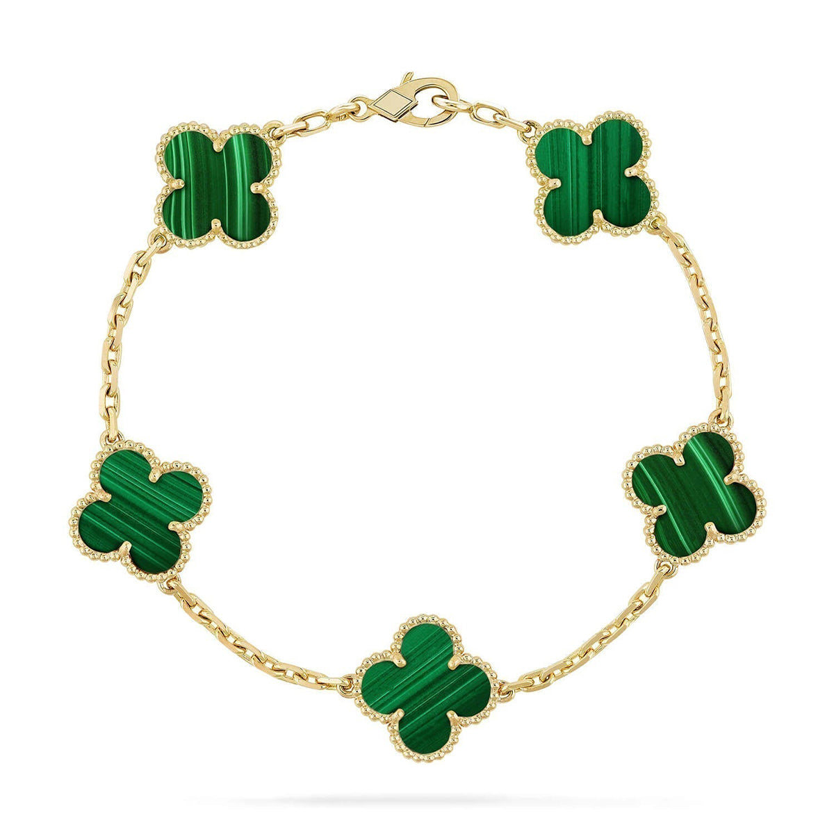 [Eterna Jewels] CLOVER 5 MOTIF MALACHITE BRACELET COLLECTION