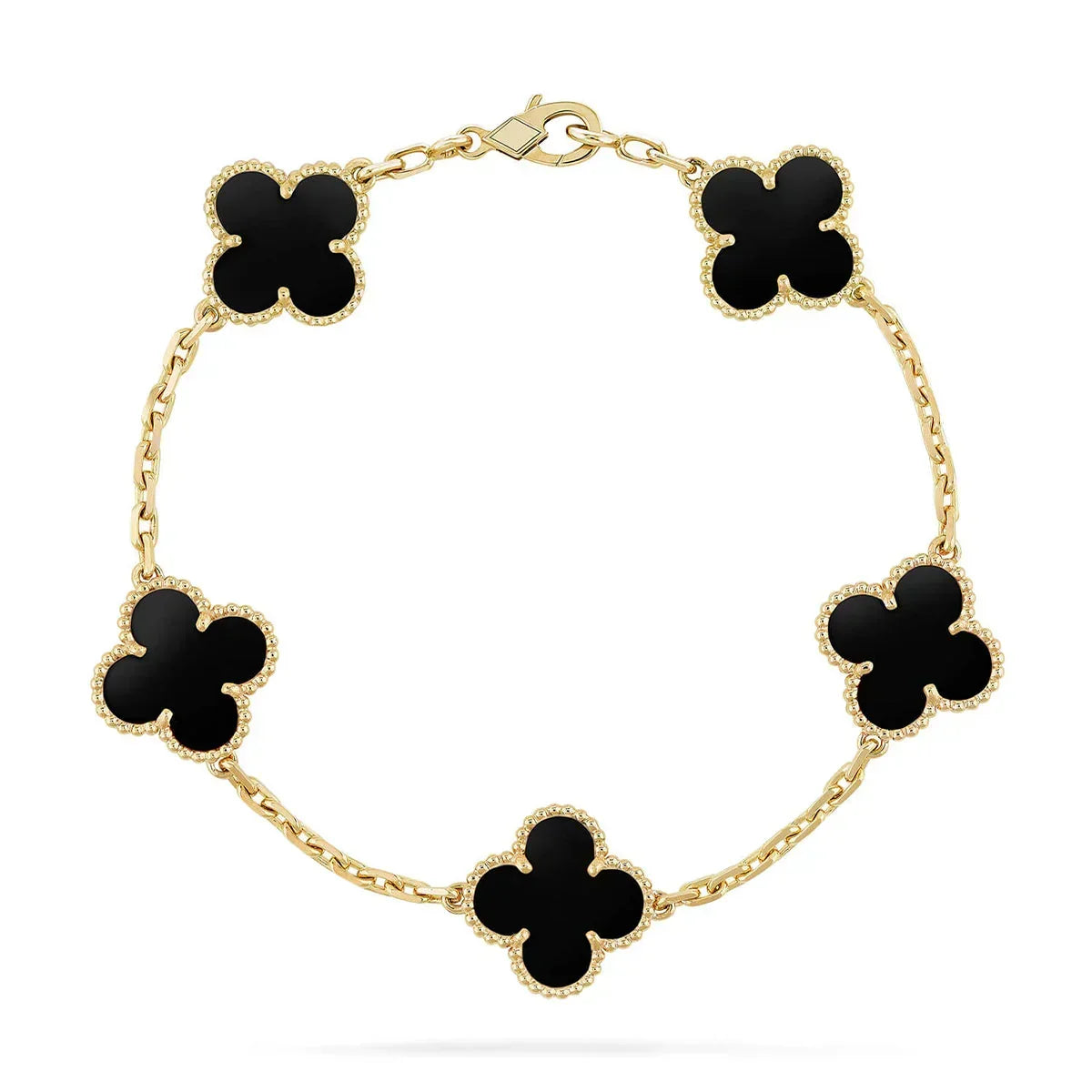 [Eterna Jewels] CLOVER 5 MOTIF ONYXS BRACELET COLLECTION
