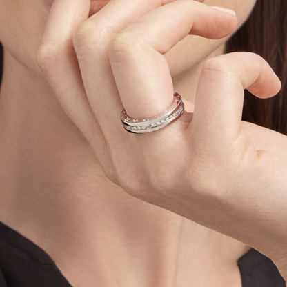 [Eterna Jewels]ZERO 1 ONE-BAND PAVED DIAMONDS ON THE SPIRAL RING