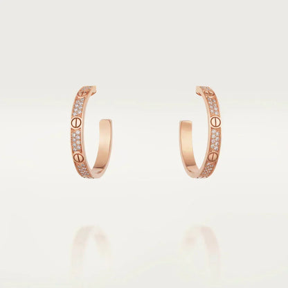 [Eterna Jewels]LOVE EARRINGS 3.6MM DIAMOND PAVED