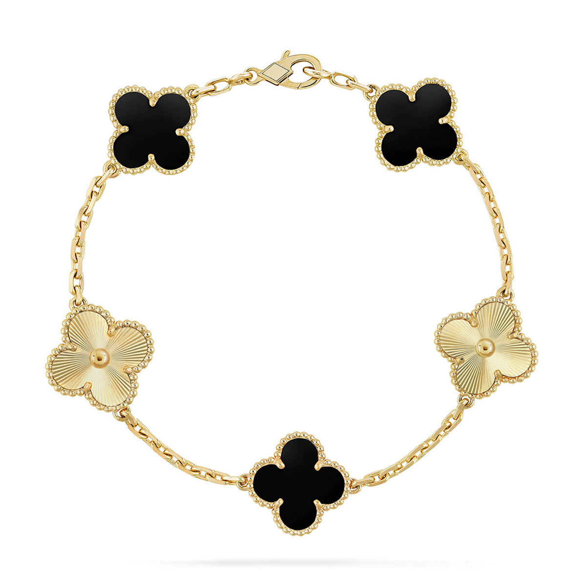 [Eterna Jewels] CLOVER 5 MOTIF ONYXS BRACELET COLLECTION