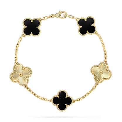 [Eterna Jewels] CLOVER 5 MOTIF ONYXS BRACELET COLLECTION