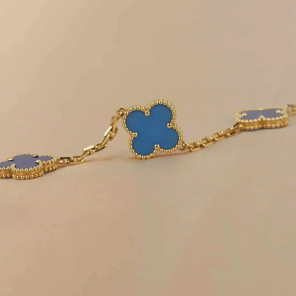 [Eterna Jewels] CLOVER 5 MOTIF BLUE AGATE BRACELET COLLECTION