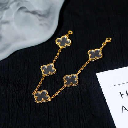 [Eterna Jewels]CLOVER 5 MOTIF ROCK CRYSTAL BRACELET