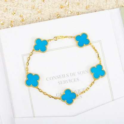 [Eterna Jewels] CLOVER 5 MOTIF TURQUOISE BRACELET COLLECTION