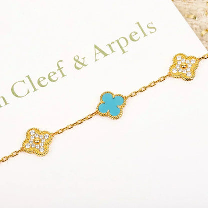 [Eterna Jewels] CLOVER 5 MOTIF TURQUOISE BRACELET COLLECTION