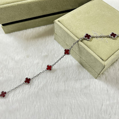 [Eterna Jewels]CLOVER 6 MOTIF RED AGATE BRACELET