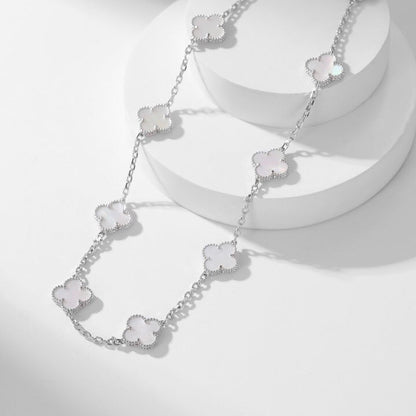 [Eterna Jewels]CLOVER 10 MOTIFS WHITE MOTHER OF PEARL NECKLACE