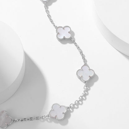 [Eterna Jewels]CLOVER 10 MOTIFS WHITE MOTHER OF PEARL NECKLACE