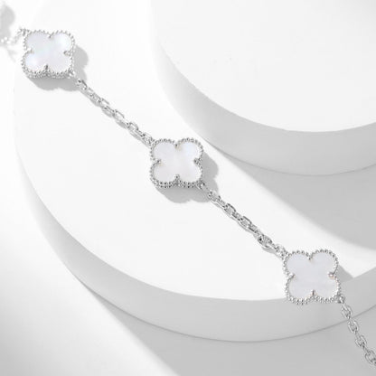 [Eterna Jewels]CLOVER 10 MOTIFS WHITE MOTHER OF PEARL NECKLACE