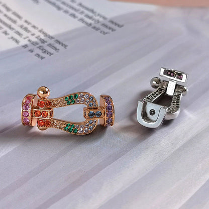 [Eterna Jewels]FORC LARGE HORSESHOE  COLORED DIAMOND BRACELET SILVER
