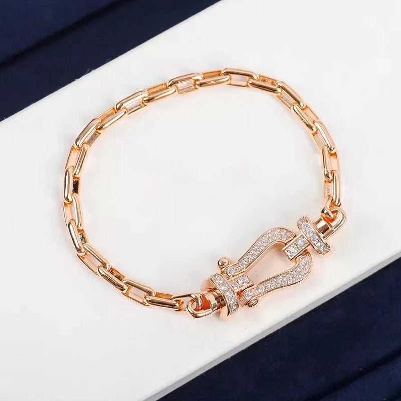[Eterna Jewels]FORCE LARGE HORSESHOE CLASP  METAL BRACELET
