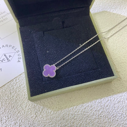 [Eterna Jewels Jewelry]CLOVER 15MM  PURPLE VIOLET NECKLACE