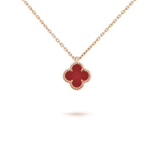 [Eterna Jewels]CLOVER MINI 9.5MM WHITE CARNELIANS NECKLACE