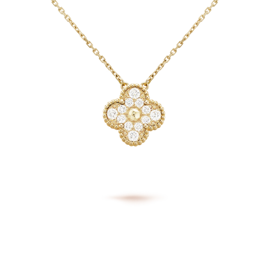 [Eterna Jewels]CLOVER 15MM DIAMOND SINGLE FLOWER NECKLACE