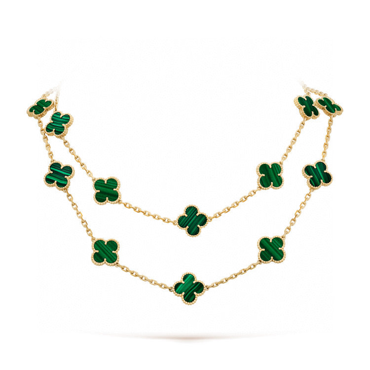 [Eterna Jewels]CLOVER 20 MOTIFS MALACHITE GOLD