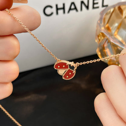 [Eterna Jewels]LUCKY  CARNELIANS LADYBUG NECKLACE
