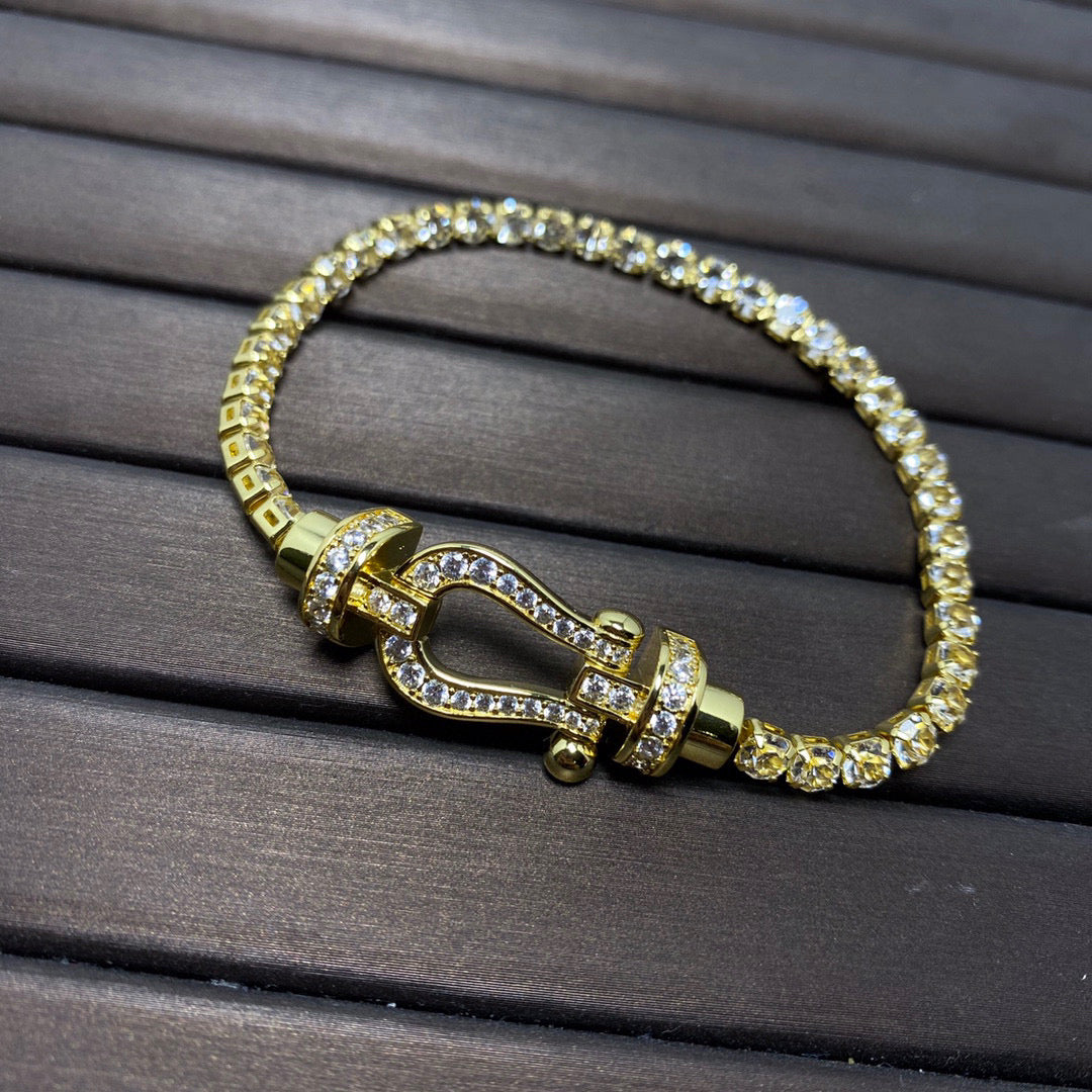 [Eterna Jewels]FORCE  LARGE HORSESHOE FULL DIAMOND TENNIS BRACELET