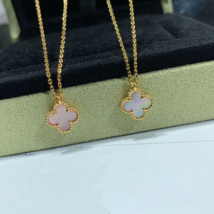 [Eterna Jewels]CLOVER 15MM PINK MOTHER-OF-PEARL SINGLE FLOWER NECKLACE