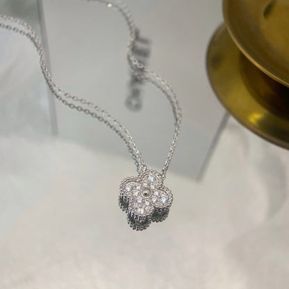 [Eterna Jewels]CLOVER 15MM DIAMOND SINGLE FLOWER NECKLACE