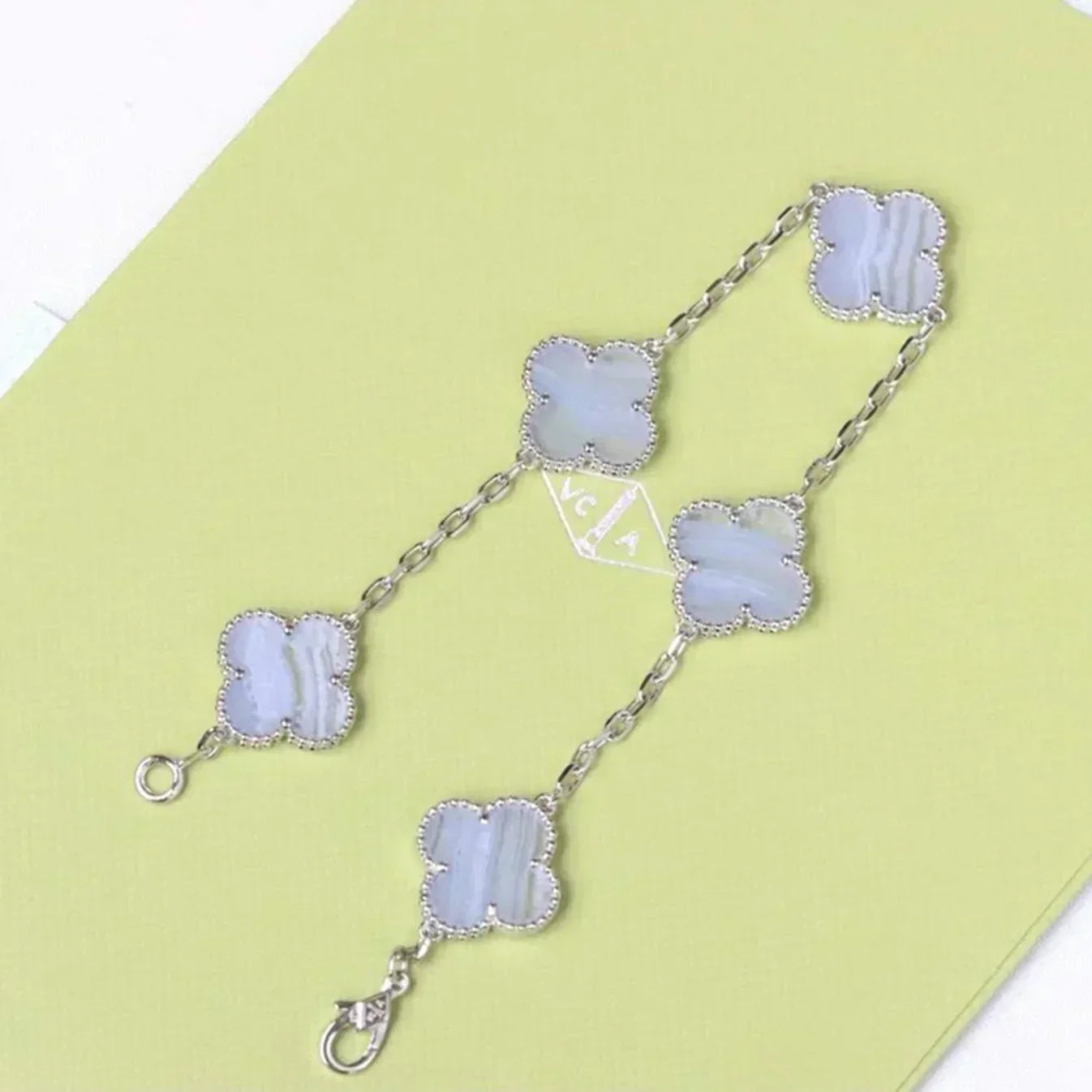 [Eterna Jewels] CLOVER 5 MOTIF PURPLE CHALCEDONY BRACELET COLLECTION