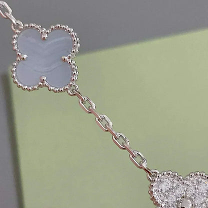 [Eterna Jewels] CLOVER 5 MOTIF PURPLE CHALCEDONY BRACELET COLLECTION