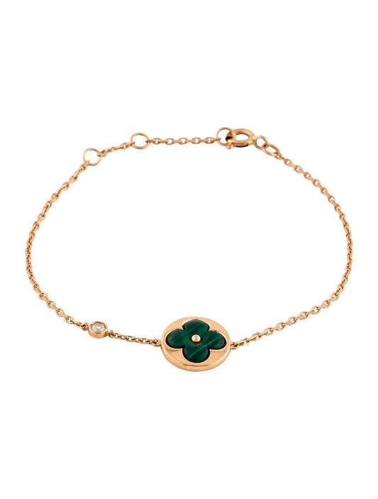 [Eterna Jewels]SUN MALACHITE 1 DIAMOND PINK GOLD BRACELET
