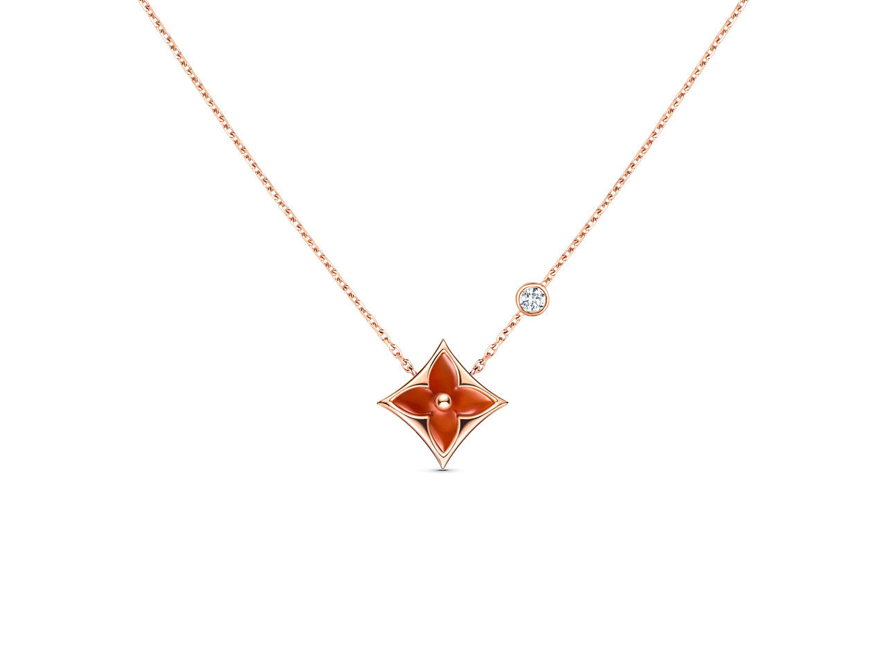 [Eterna Jewels]STAR NECKLACE PINK GOLD 1 DIAMOND