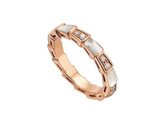 [Eterna Jewels]SERPENTI RING PINK GOLD DIAMOND MOP 3MM