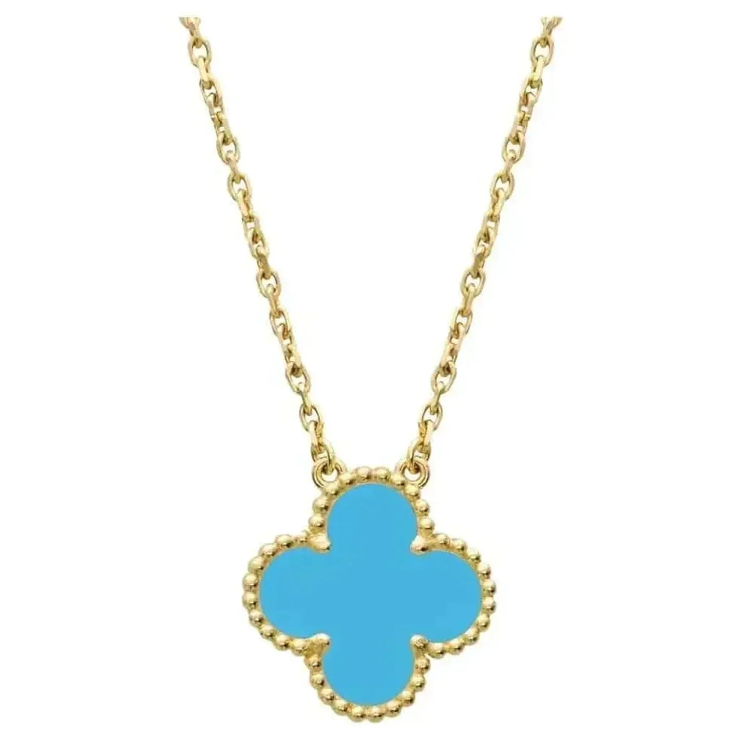 [Eterna Jewels]CLOVER 15MM VINTAGE TURQUOISE NECKLACE