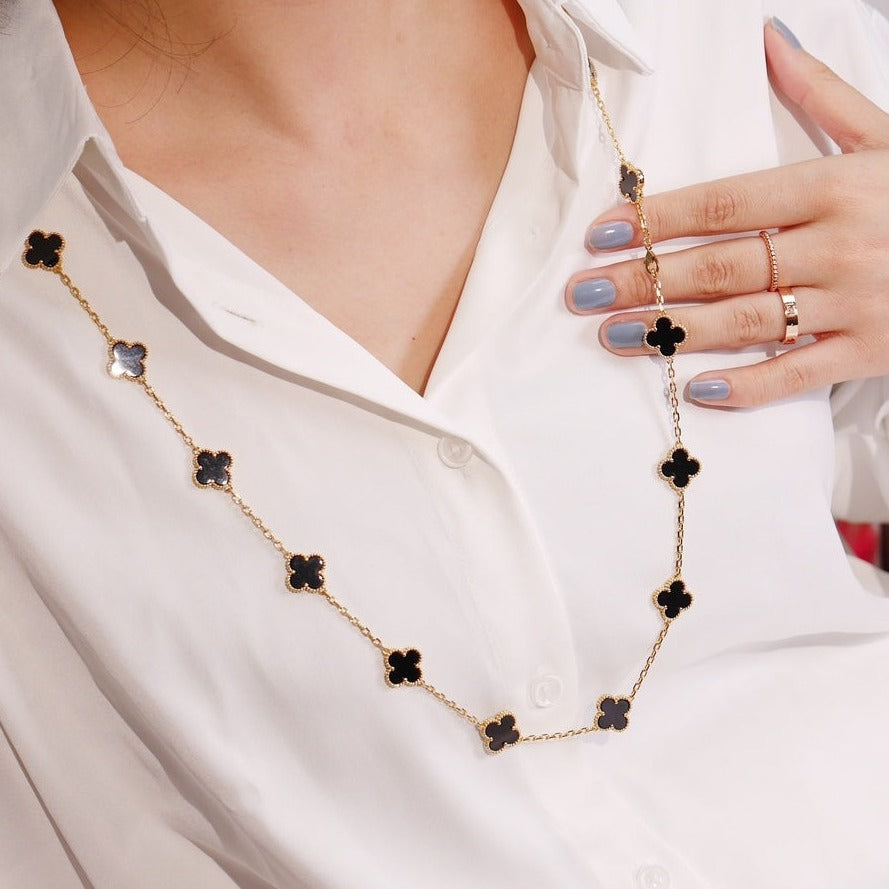 [Eterna Jewels]CLOVER 20 MOTIFS ONYX ROSE GOLD