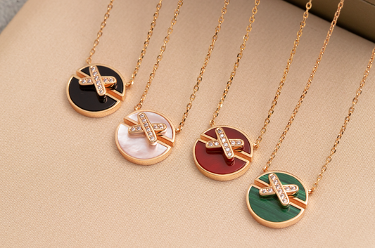 [Eterna Jewels]JEUX DE PINK GOLD DIAMOND NECKLACE