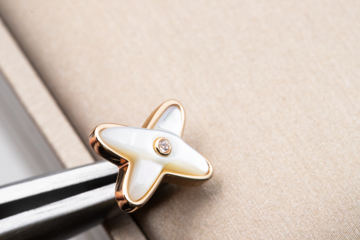 [Eterna Jewels]JEUX DE WHITE MOP ROSE GOLD DIAMOND EARRINGS